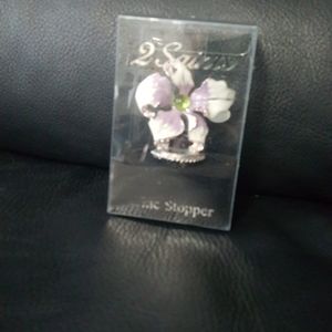 2saints enamal floral wine stopper. Nib